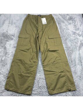 Culture Kings XXIII Parachute Pant Men's XS Khaki Cargo Relaxed Fit Streetwear